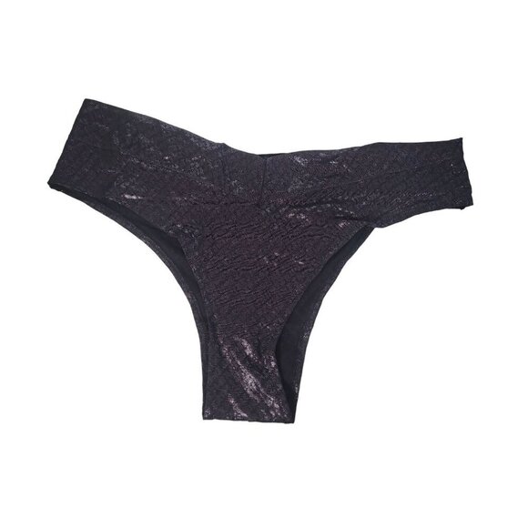 SKIMS Metallic Black Sheer Cheeky Panties Womens Sz 3x Logo Stretch Curvy Sexy - Picture 2 of 8